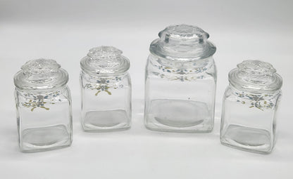 Glass Canister set of 4 w/ Lids