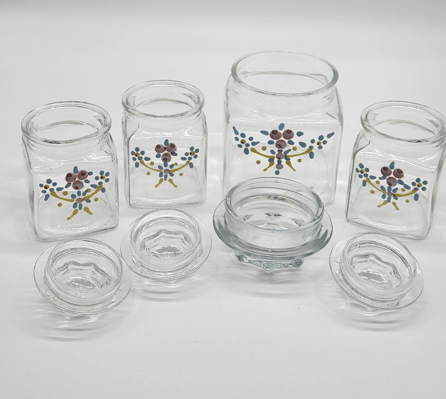 Glass Canister set of 4 w/ Lids