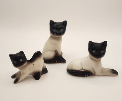 Vintage Siamese Cat Figurines - Three