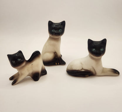 Vintage Siamese Cat Figurines - Three