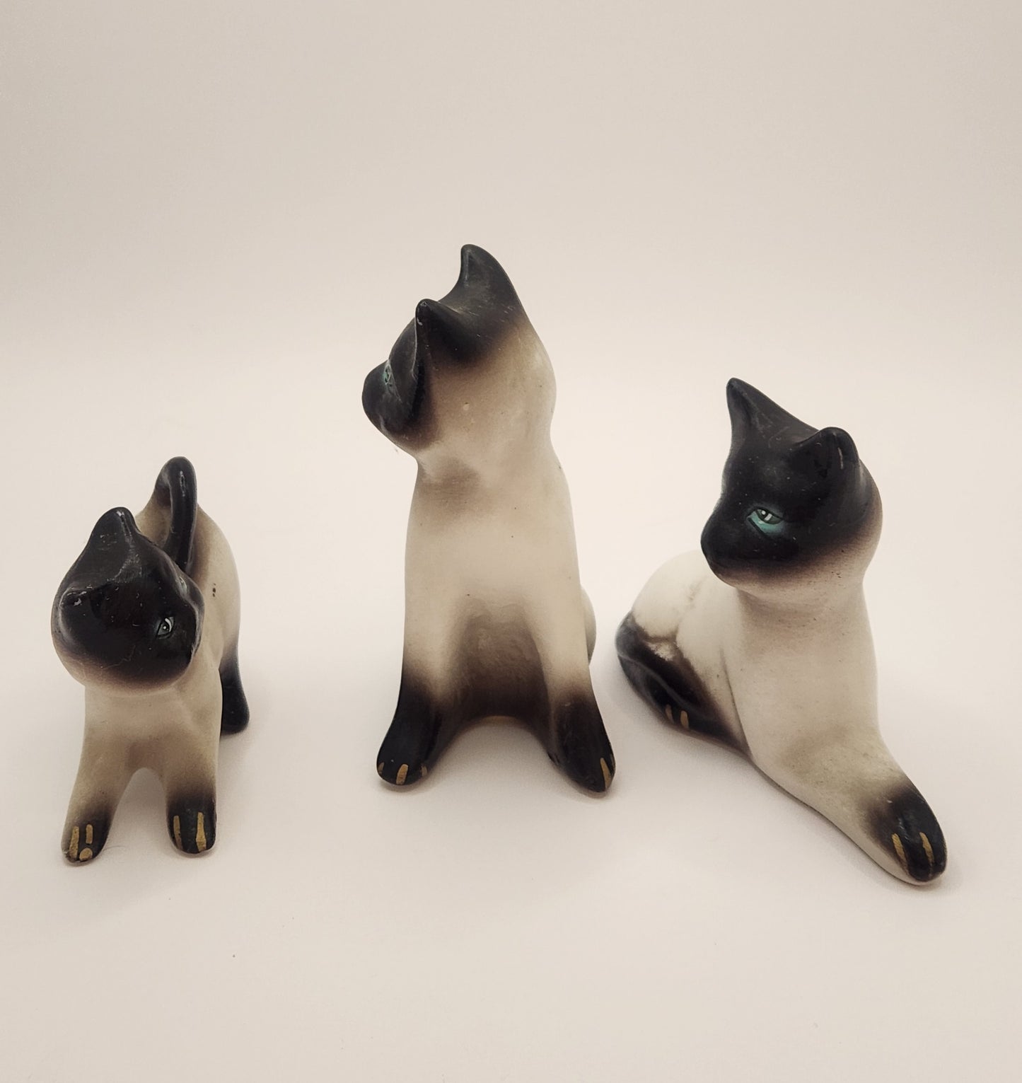 Vintage Siamese Cat Figurines - Three