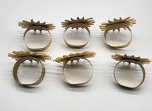 Load image into Gallery viewer, Gold tone Napkin Rings, Napkin Rings, Kitchen and Dining, Serving Odds and End Set of 6
