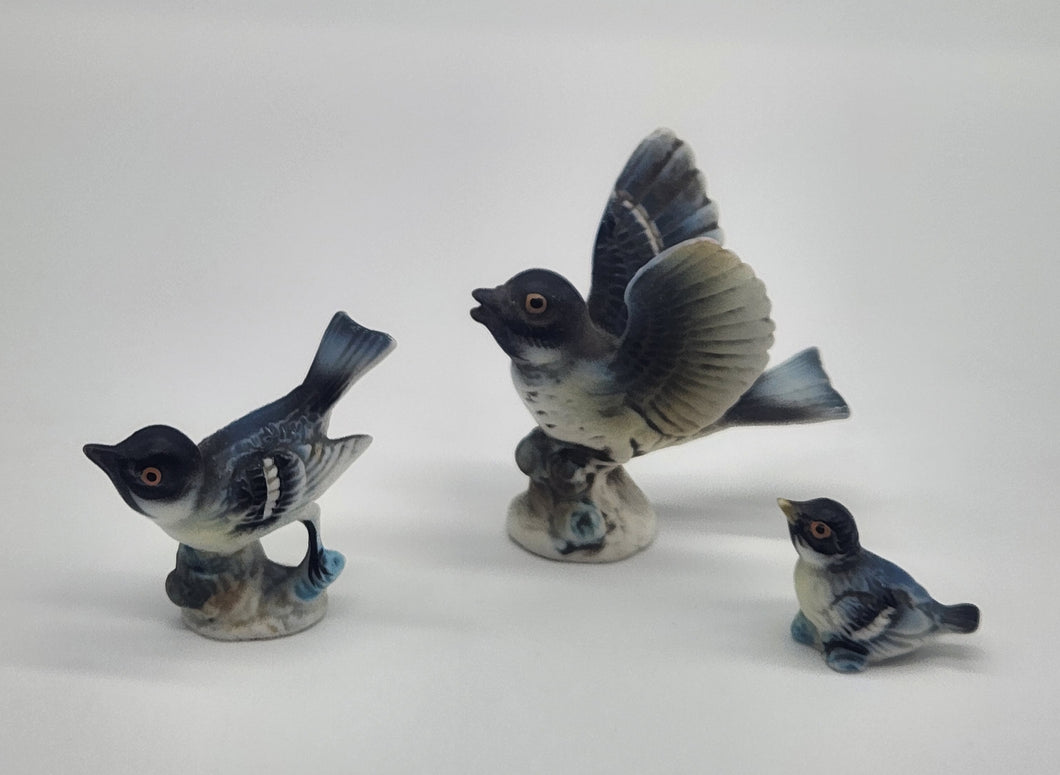 Vintage Bird Figurine Family - Set of 3