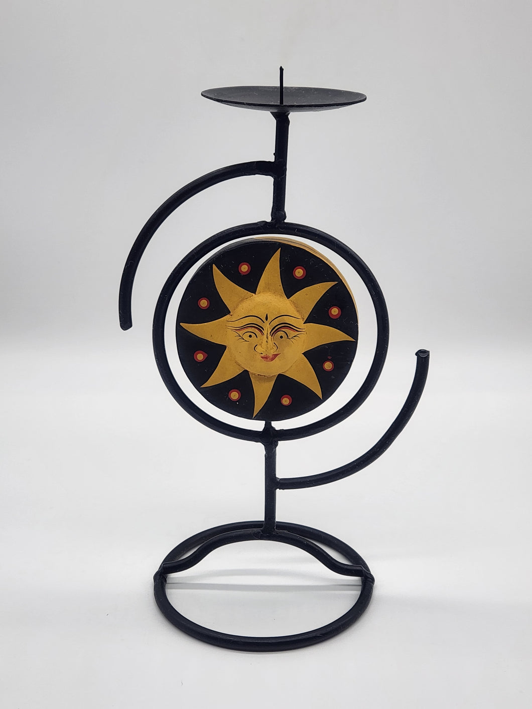 Vintage Sun Moon Star Pillar Candle Holder