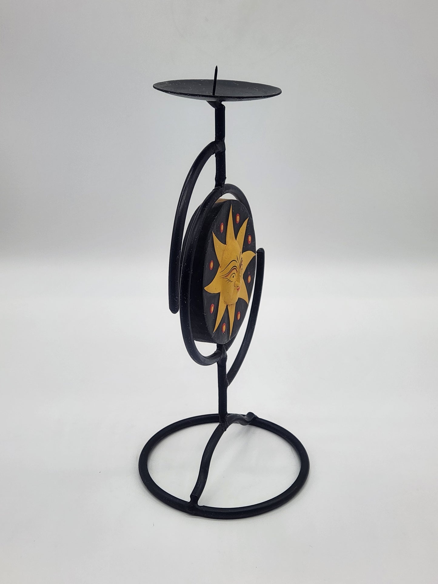 Vintage Sun Moon Star Pillar Candle Holder