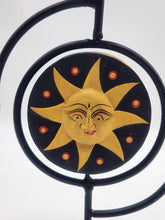 Load image into Gallery viewer, Vintage Sun Moon Star Pillar Candle Holder
