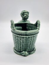 Load image into Gallery viewer, Vintage Pottery Planter, Vase, Pencil Holder Girl With A Basket
