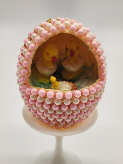 Vintage Egg Art Diorama Duck Handmade