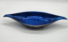 Load image into Gallery viewer, Wallace Color Clad Metal Oblong Dish with Blue Interior - Silver Plated - Footed
