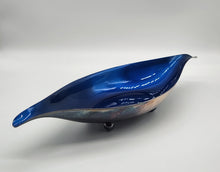 Load image into Gallery viewer, Wallace Color Clad Metal Oblong Dish with Blue Interior - Silver Plated - Footed
