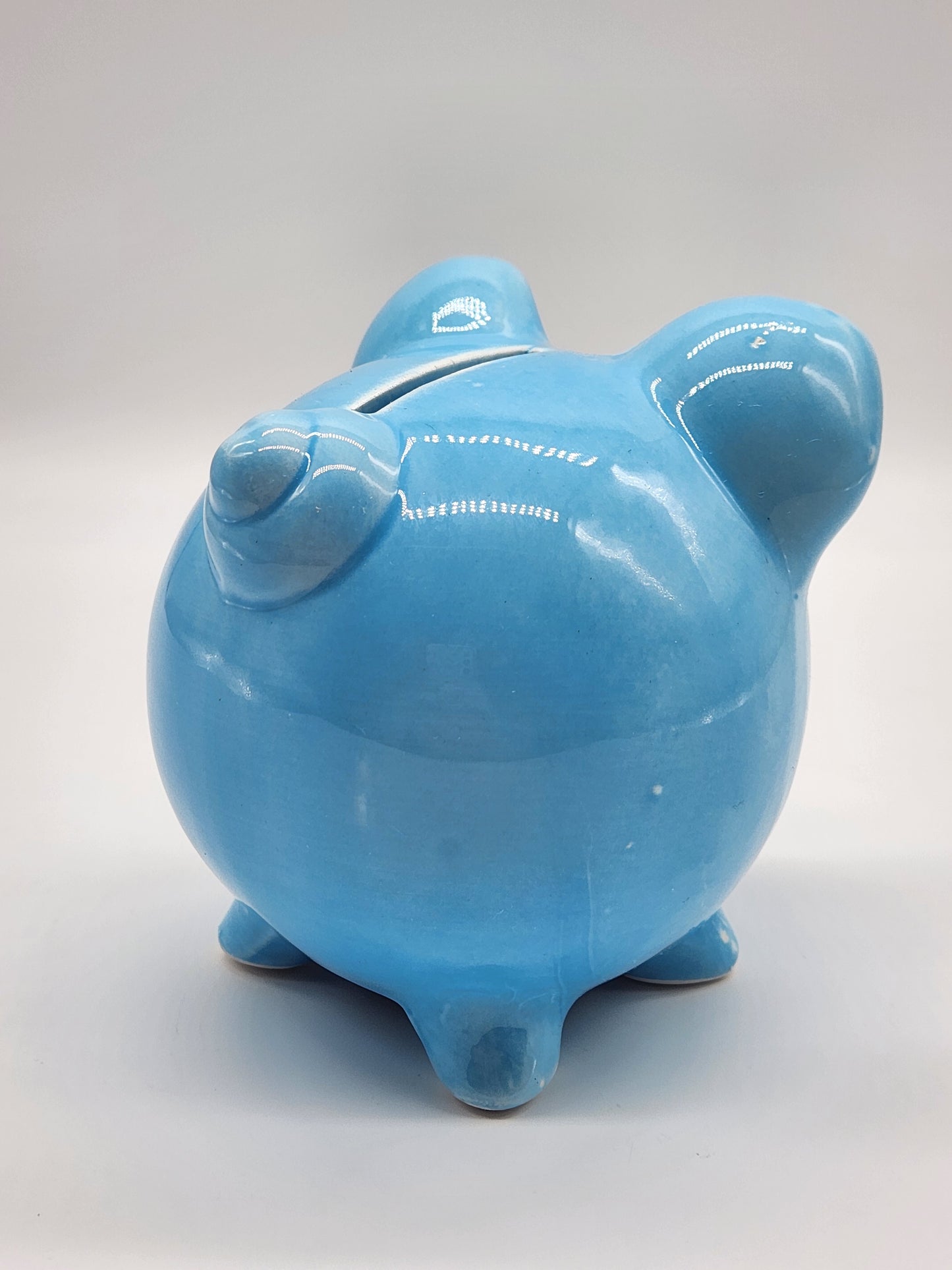 Baby Shoppe Ceramic Blue Pig Piggy Bank