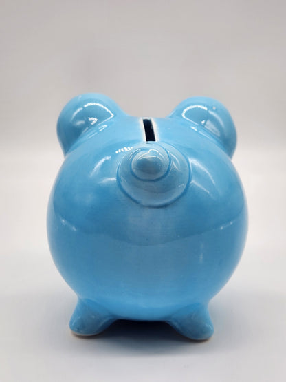 Baby Shoppe Ceramic Blue Pig Piggy Bank