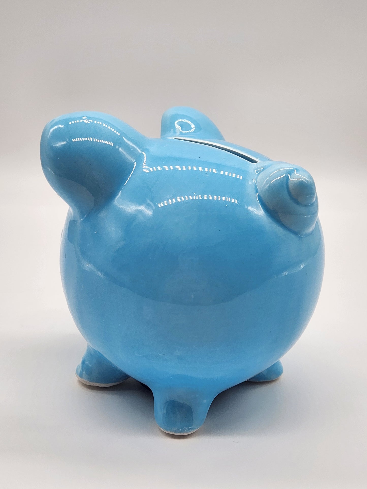 Baby Shoppe Ceramic Blue Pig Piggy Bank