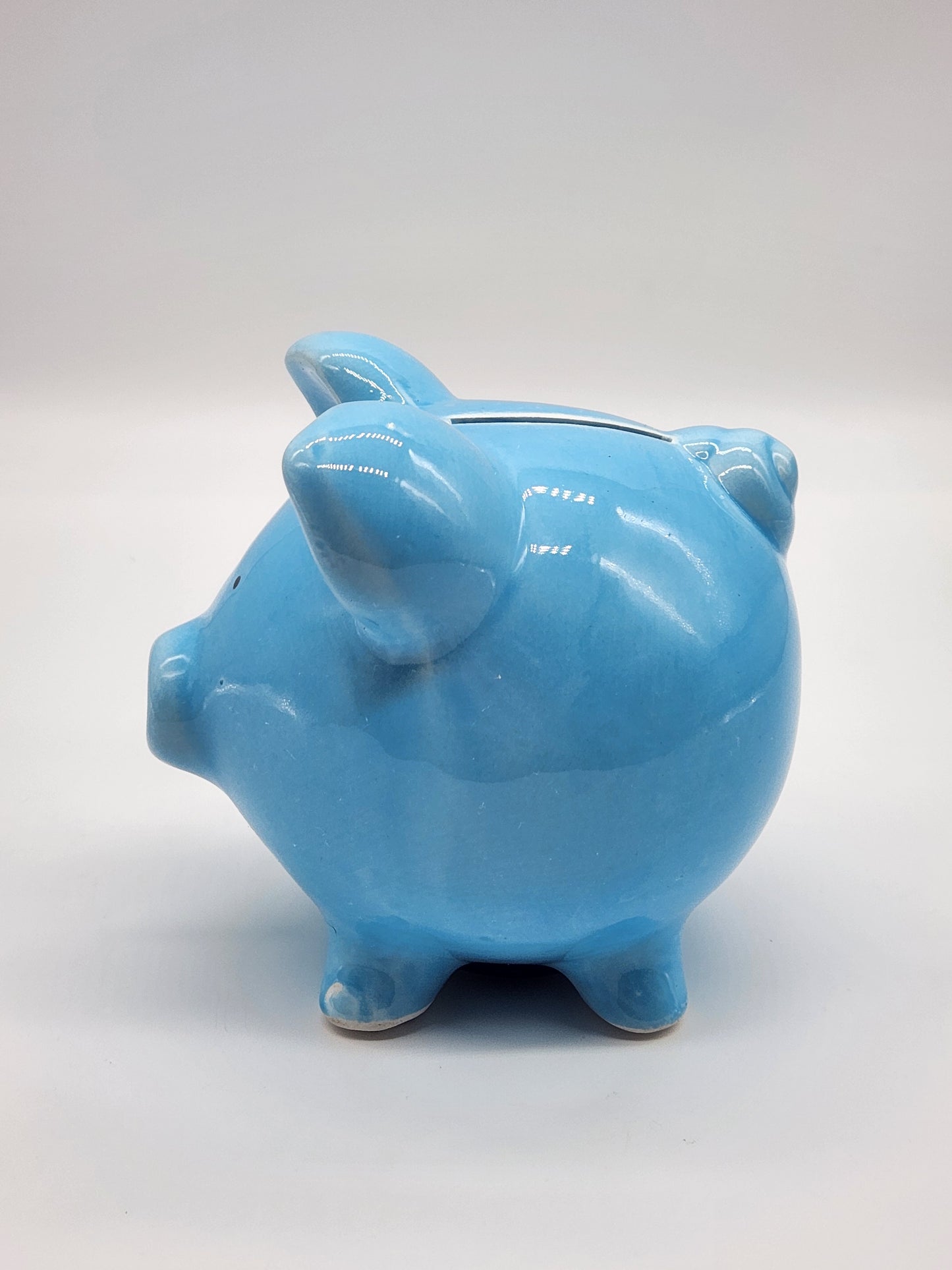 Baby Shoppe Ceramic Blue Pig Piggy Bank