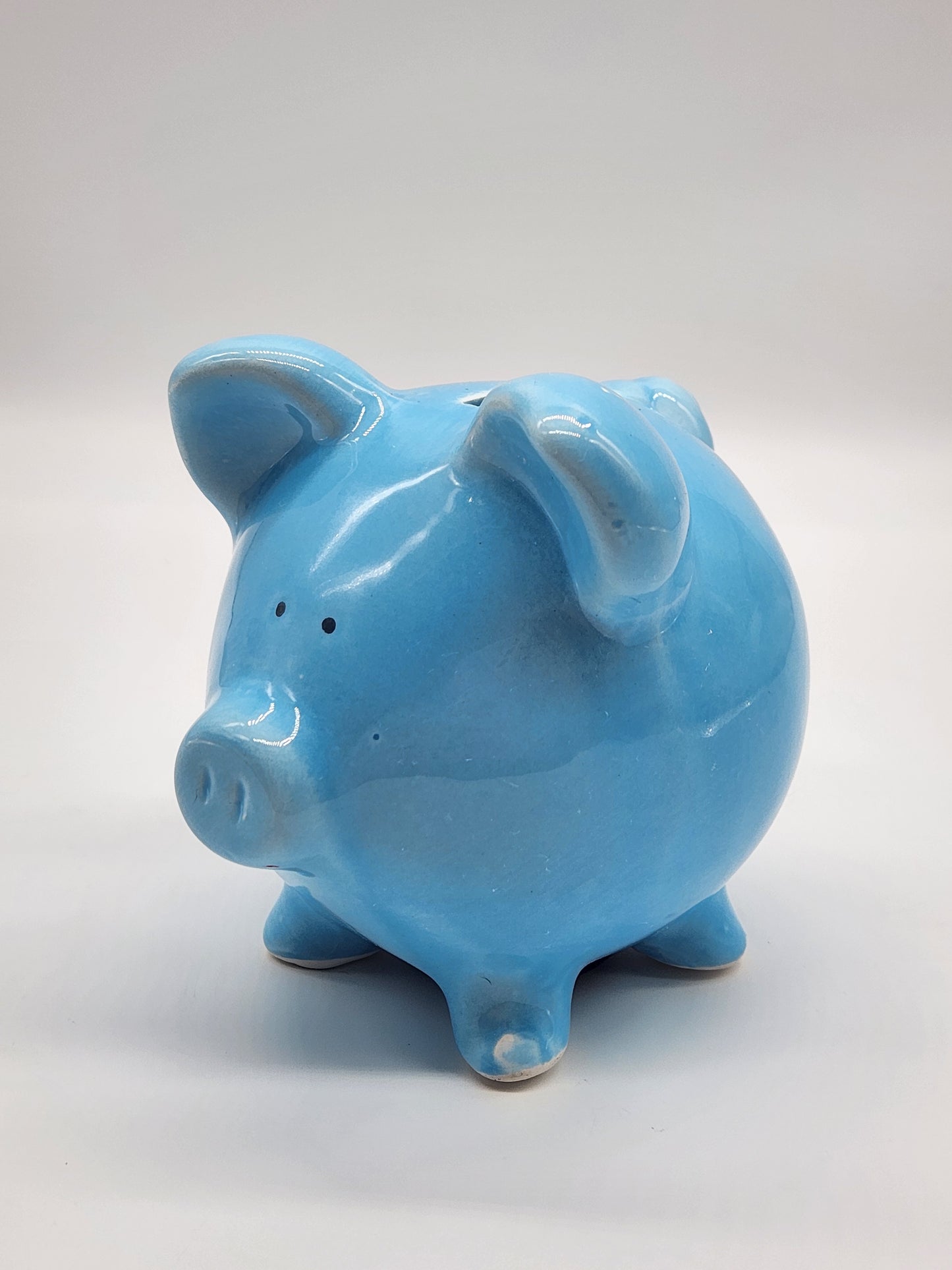 Baby Shoppe Ceramic Blue Pig Piggy Bank