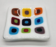 Load image into Gallery viewer, Fused Glass Trinket Dish 3&quot; square - Multicolor
