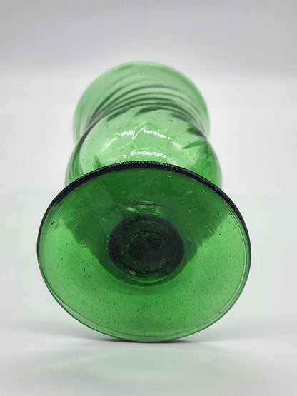 Green Swirl Blown Glass Goblet Drinking Glass