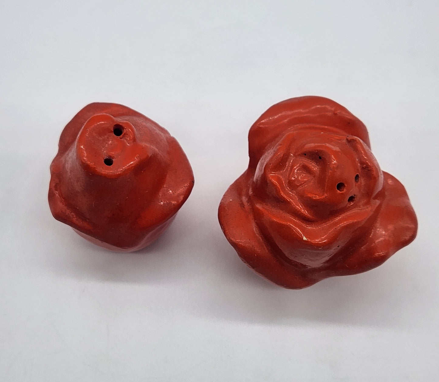 Red Rose Salt & Pepper Shakers Made in Japan Corks Inside