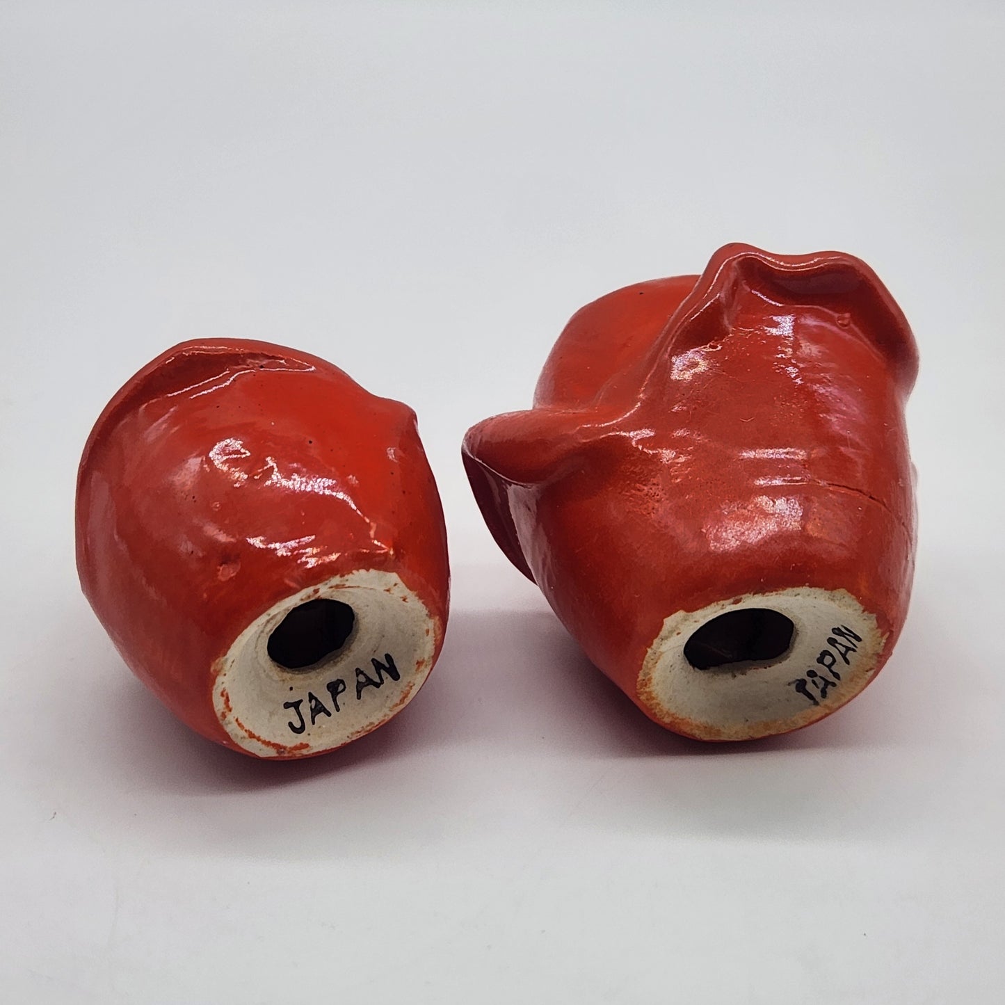 Red Rose Salt & Pepper Shakers Made in Japan Corks Inside