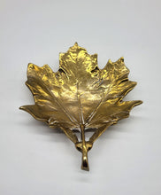 Load image into Gallery viewer, Vintage Solid Brass Virginia Metalcrafters Sugar Maple Leaf Bowl Tray #3-48
