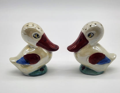 Vintage Lusterware Ceramic Pelican Salt Pepper Shaker Set Germany