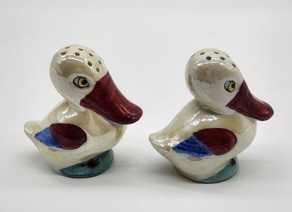 Vintage Lusterware Ceramic Pelican Salt Pepper Shaker Set Germany