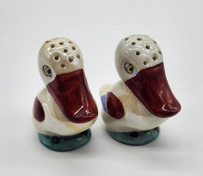 Vintage Lusterware Ceramic Pelican Salt Pepper Shaker Set Germany