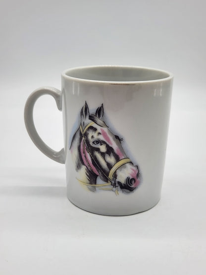 Vintage Equestrian made in Japan Horse Porcelain Mug