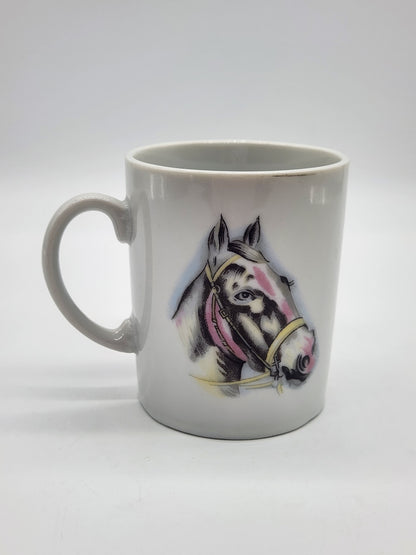 Vintage Equestrian made in Japan Horse Porcelain Mug