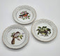 Vintage Porcelain Trinket Dish (set of 3) Birds Gilded Saucer Plate 4”