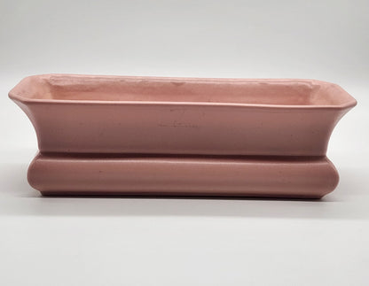 Vintage Abingdon U.S.A. Art Pottery Pink Rectangle Planter 437 Mid Century