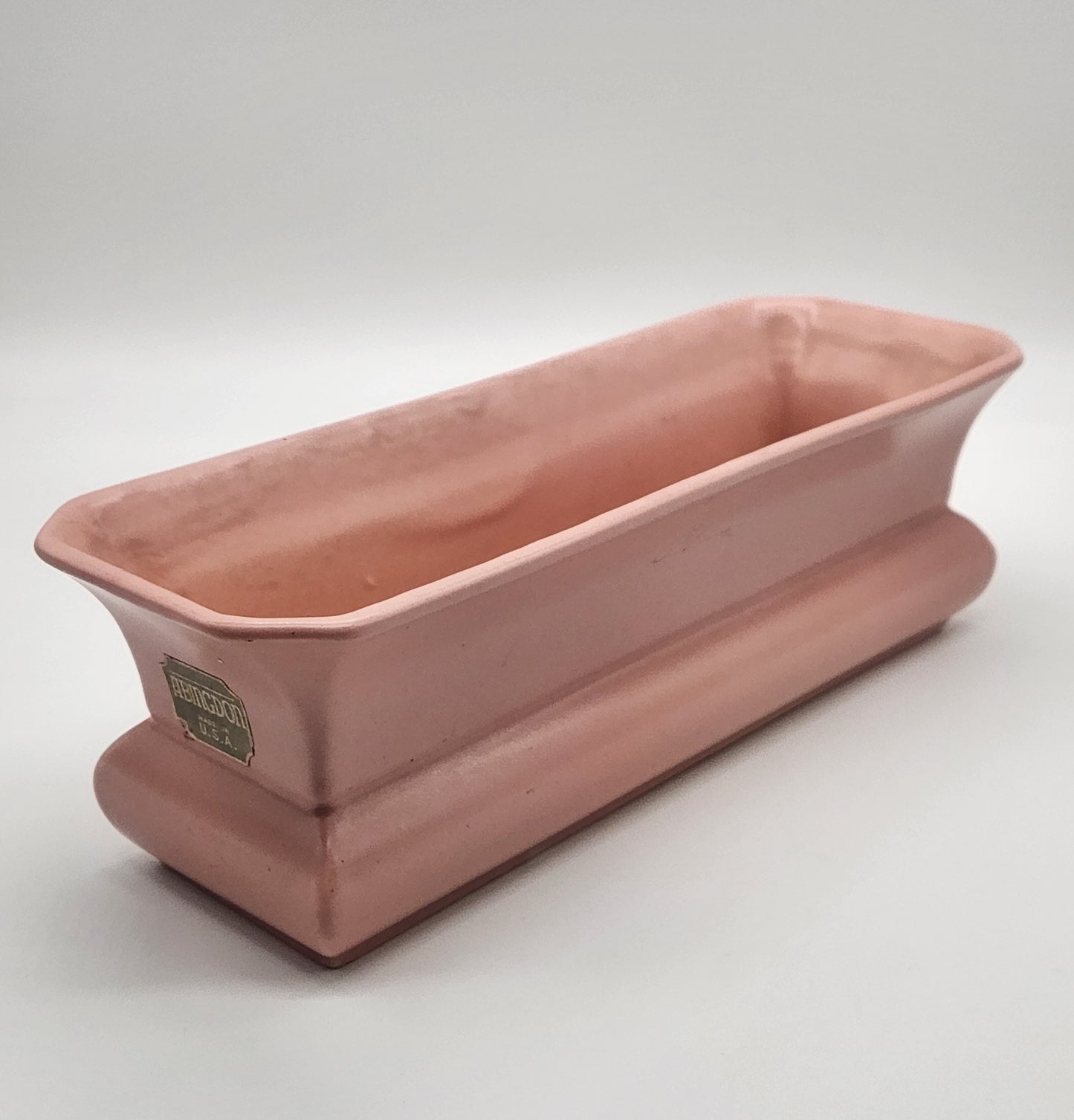 Vintage Abingdon U.S.A. Art Pottery Pink Rectangle Planter 437 Mid Century