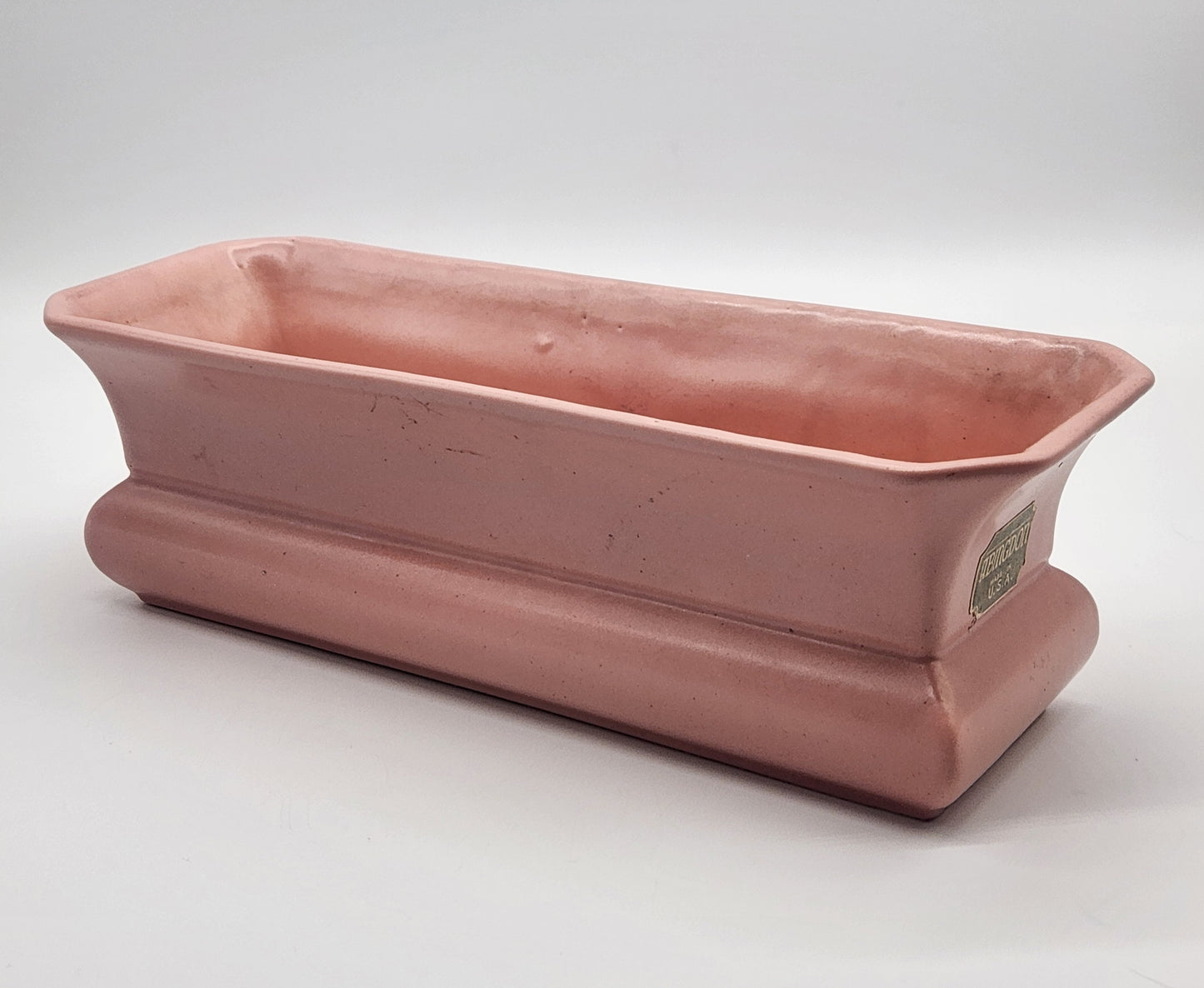 Vintage Abingdon U.S.A. Art Pottery Pink Rectangle Planter 437 Mid Century