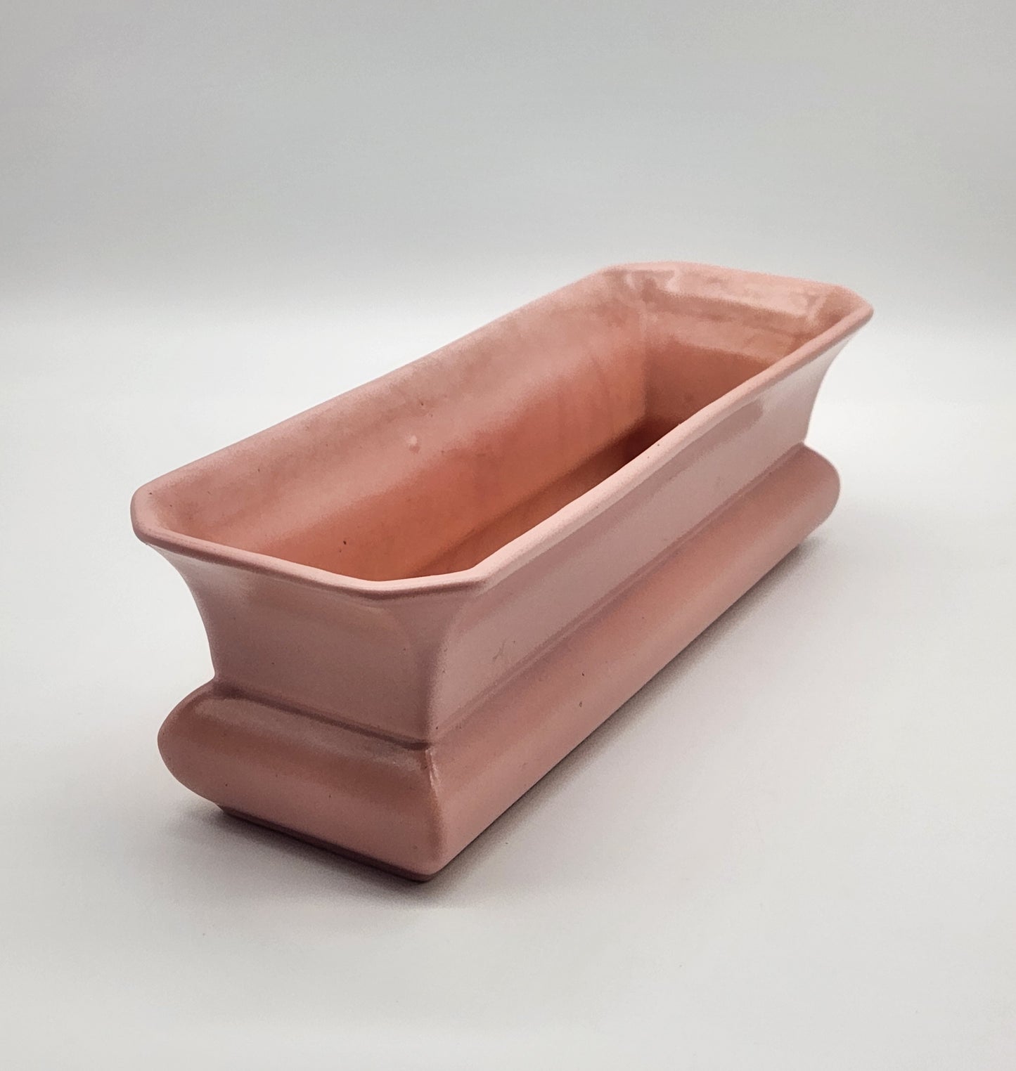 Vintage Abingdon U.S.A. Art Pottery Pink Rectangle Planter 437 Mid Century