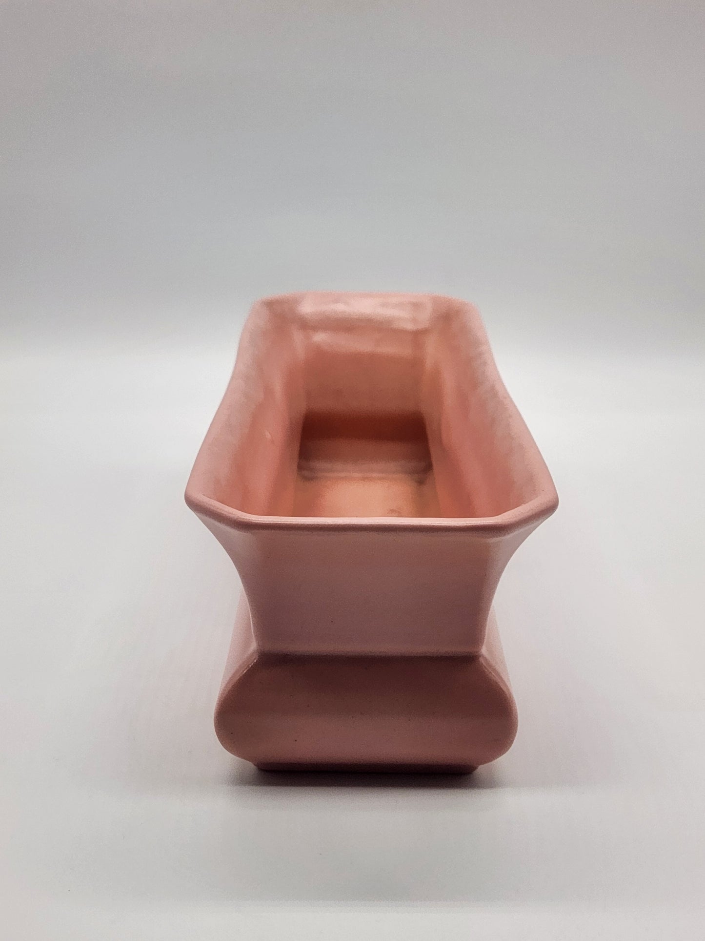 Vintage Abingdon U.S.A. Art Pottery Pink Rectangle Planter 437 Mid Century