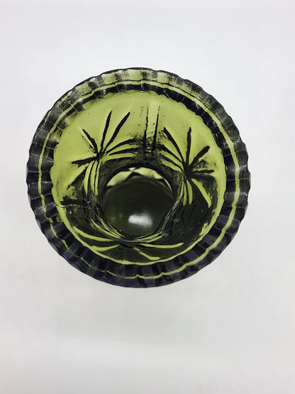 Toothpick Holder Vintage green Glass Pinapple