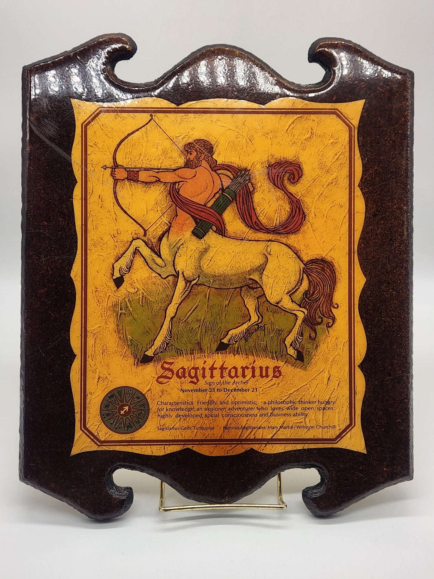 Vintage Sagittarius zodiac wall art 13.5" x 11"