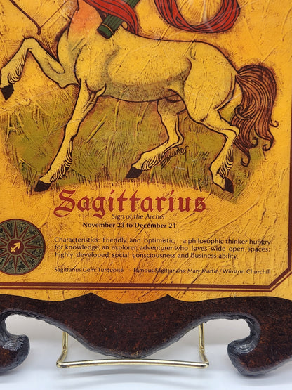 Vintage Sagittarius zodiac wall art 13.5" x 11"