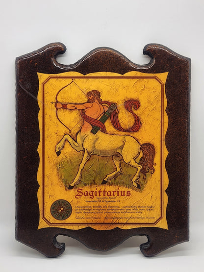 Vintage Sagittarius zodiac wall art 13.5" x 11"