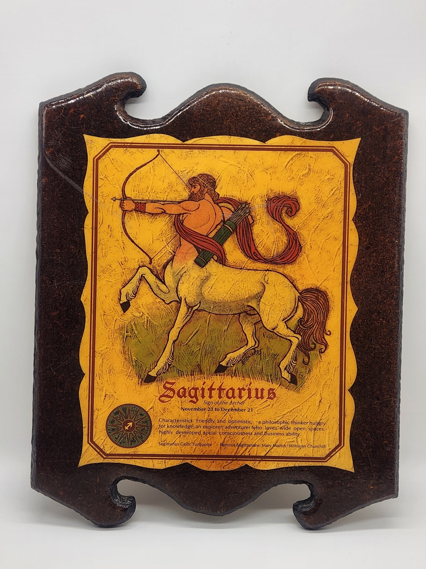 Vintage Sagittarius zodiac wall art 13.5" x 11"