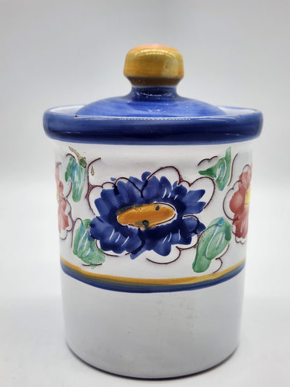 Portugal Canister Jar with Lid Hand Painted 4”T