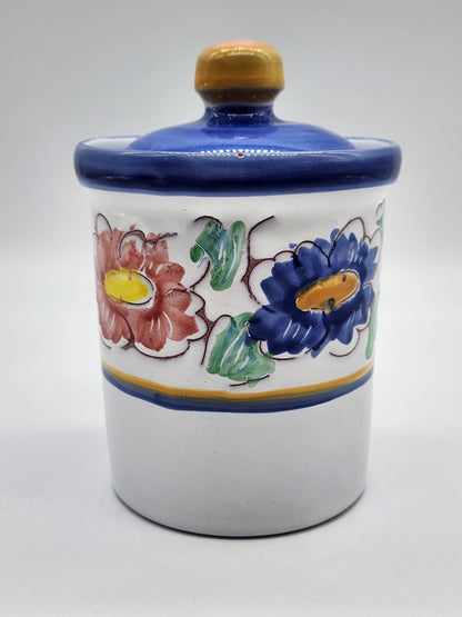 Portugal Canister Jar with Lid Hand Painted 4”T