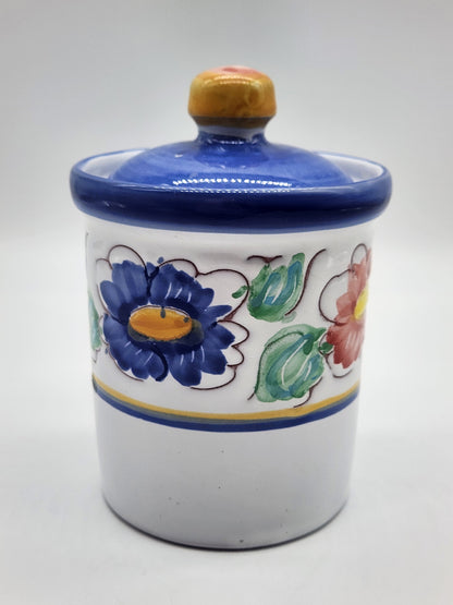 Portugal Canister Jar with Lid Hand Painted 4”T