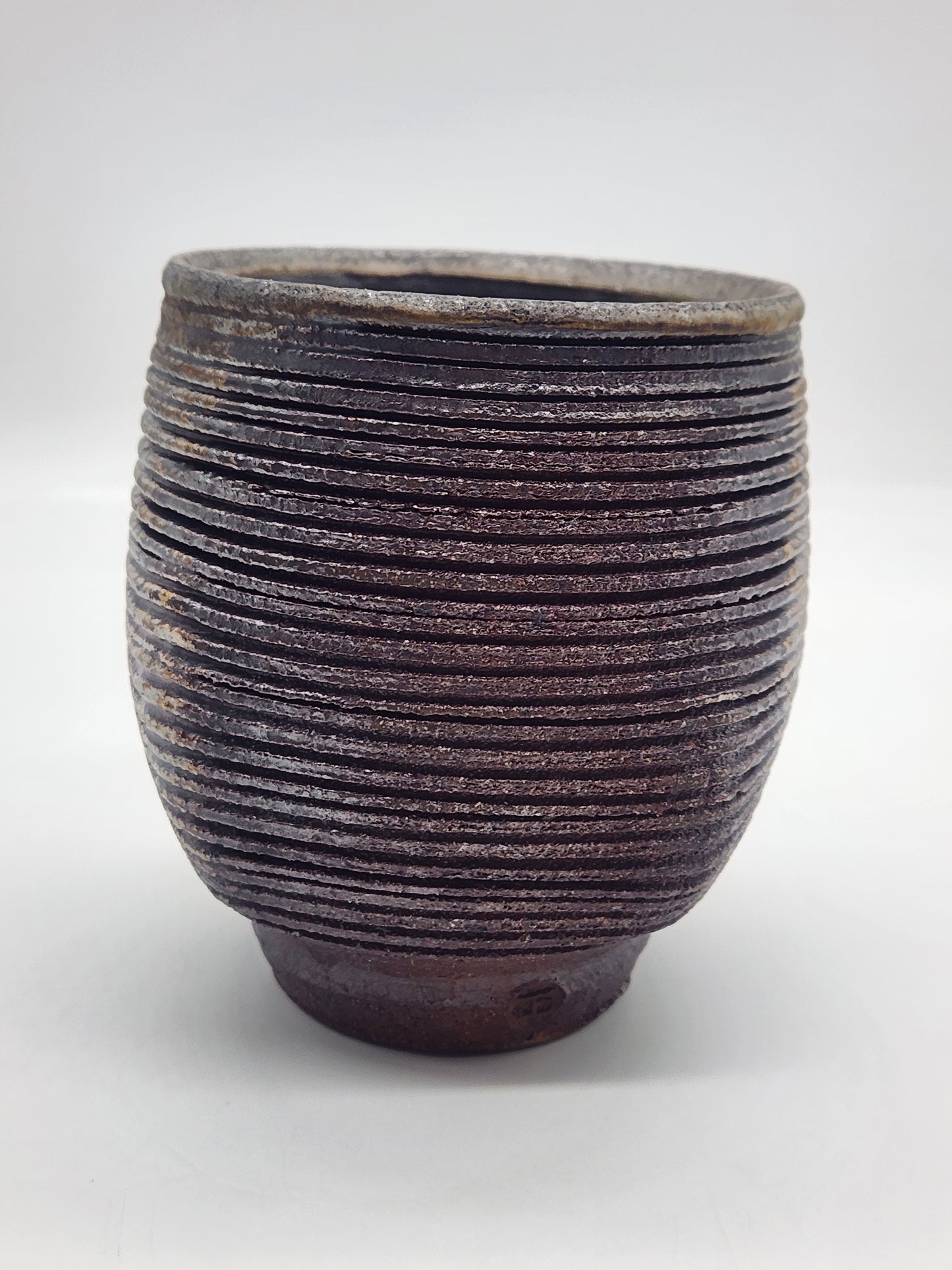 Handcrafted Pottery Planter/Cup Brown Glaze with Texture 4.25"