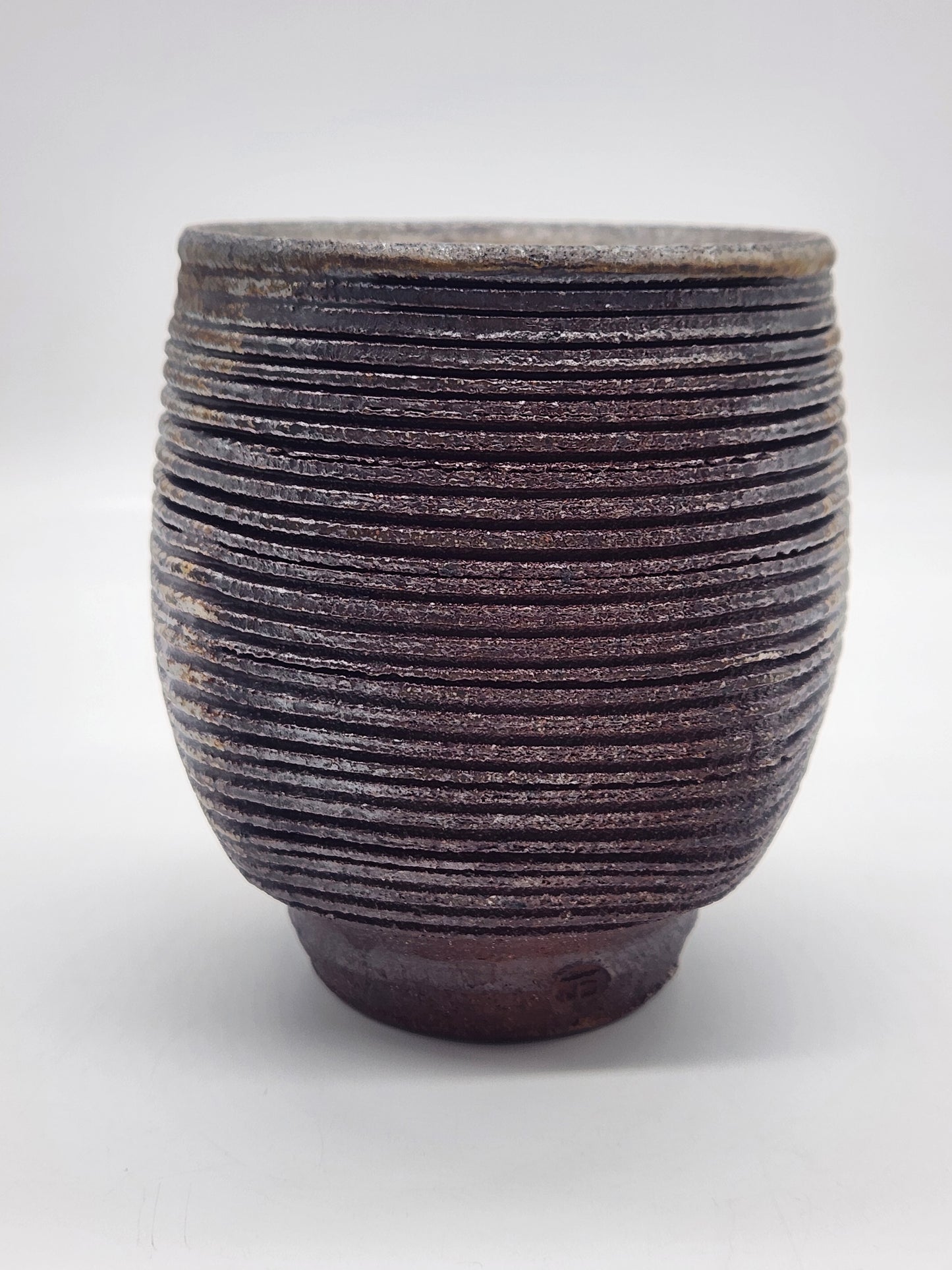 Handcrafted Pottery Planter/Cup Brown Glaze with Texture 4.25"