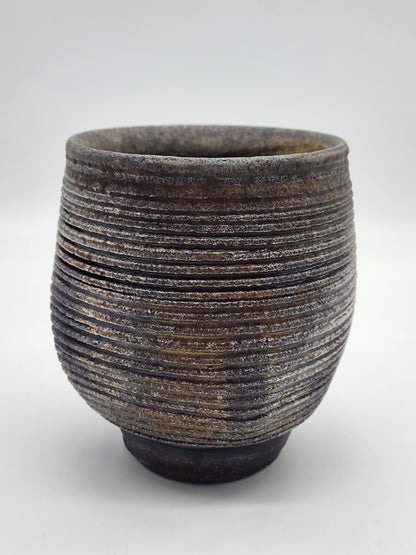 Handcrafted Pottery Planter/Cup Brown Glaze with Texture 4.25"