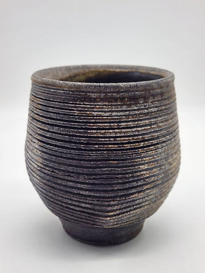 Handcrafted Pottery Planter/Cup Brown Glaze with Texture 4.25"