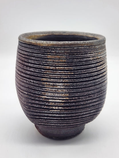 Handcrafted Pottery Planter/Cup Brown Glaze with Texture 4.25"