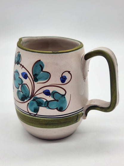 VINTAGE Italian Ceramic Creamer Hand Painted Flowers Made in Italy