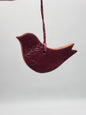 Studio Pottery Red bird hanging decoration/ornament 3.75"